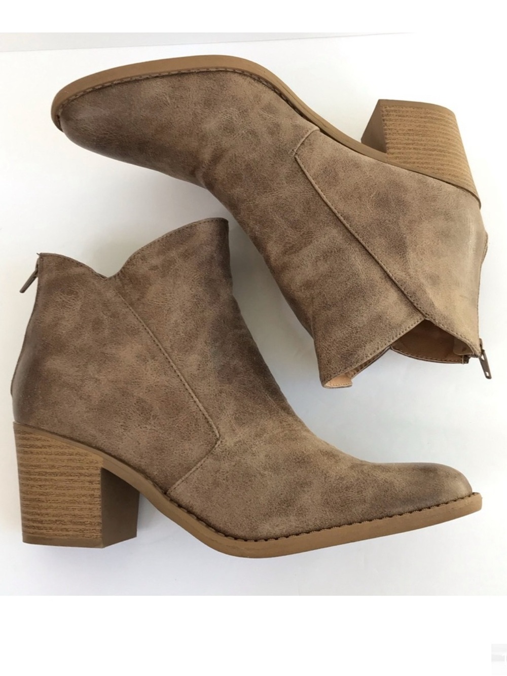 JORDANN Boho Ankle Boots Booties NEW Taupe Tan Size 10 Vegan